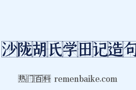 沙陇胡氏学田记造句是什么意思的图片